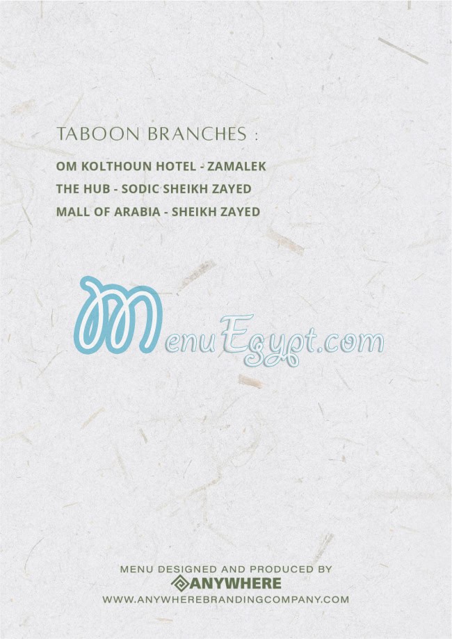Taboon menu Egypt 12