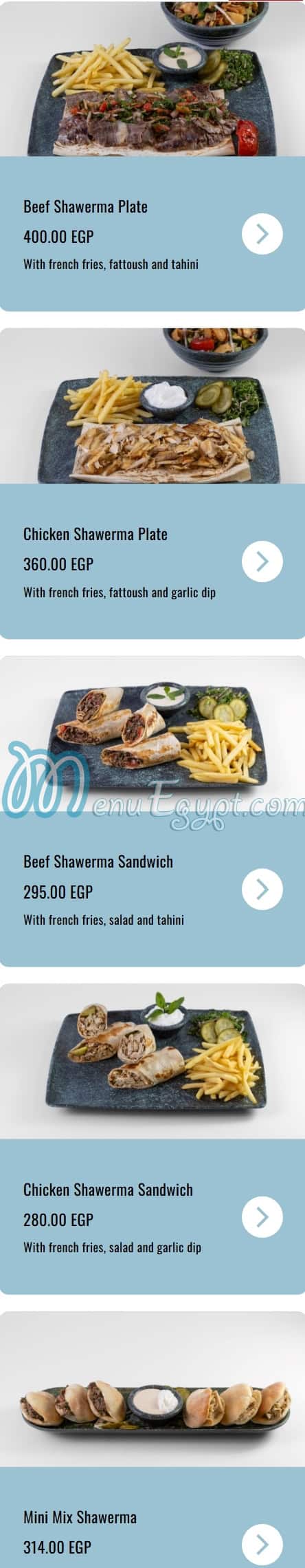 Tamara Lebanese Bistro menu Egypt 11