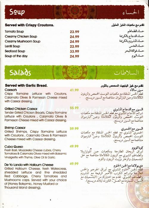 Tanoureen menu Egypt 8