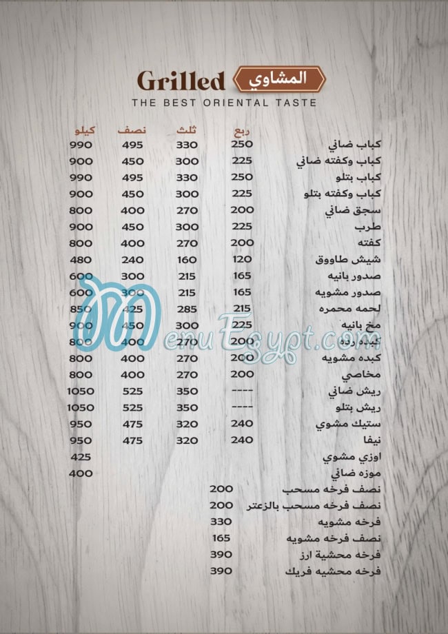 Tawjen Abu Omar online menu