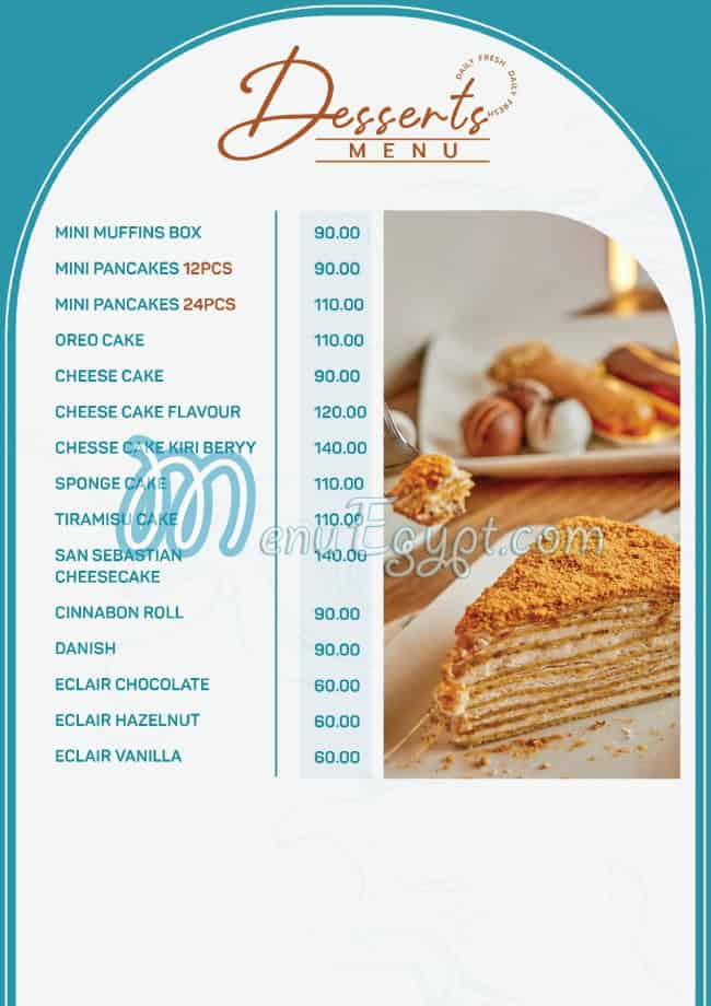 The Bakery Corner menu