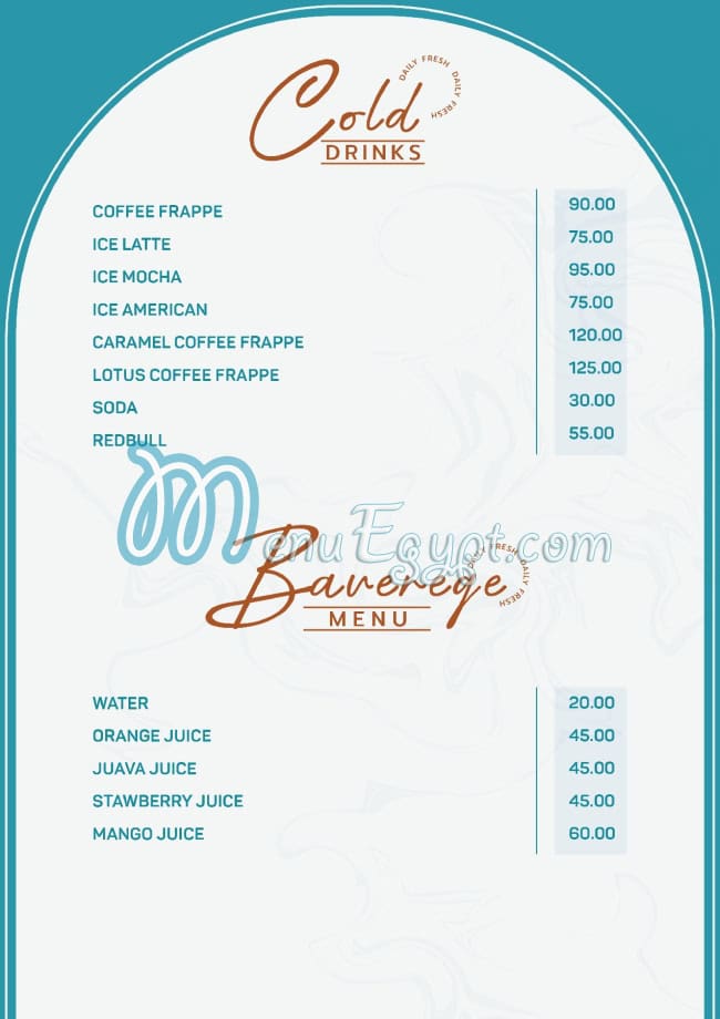 The Bakery Corner menu Egypt 2