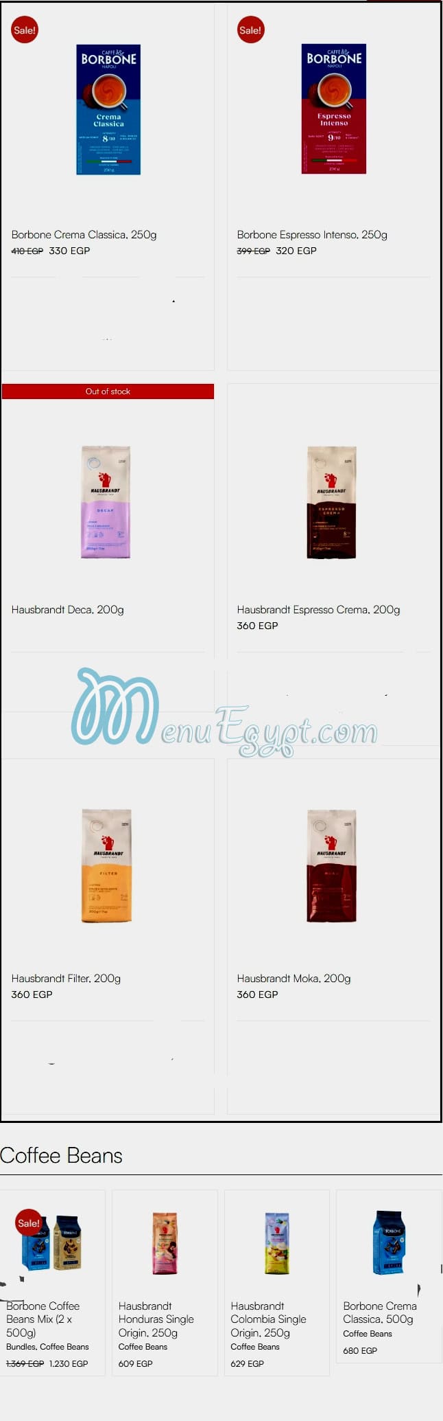 The Coffee Market menu