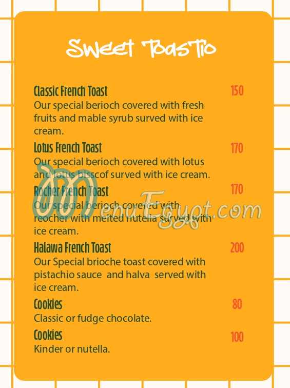 Toastio menu prices