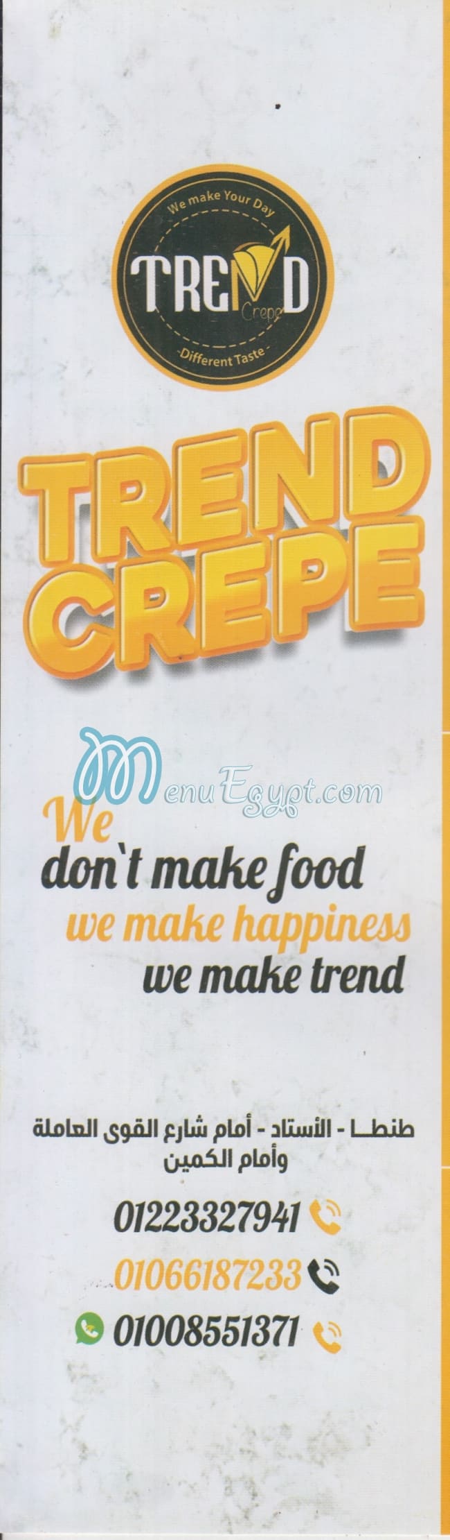 Trend Crepe menu