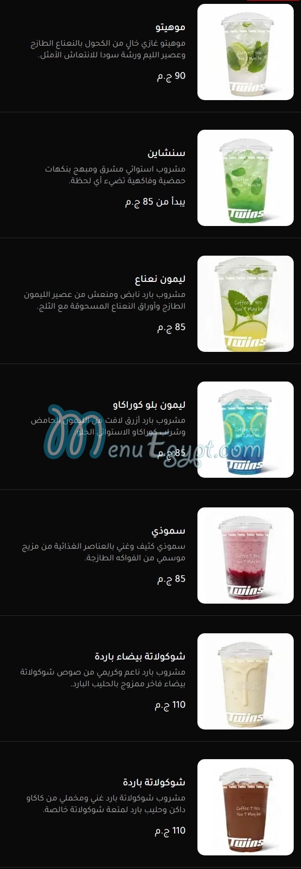 Twins Cafe menu Egypt 4