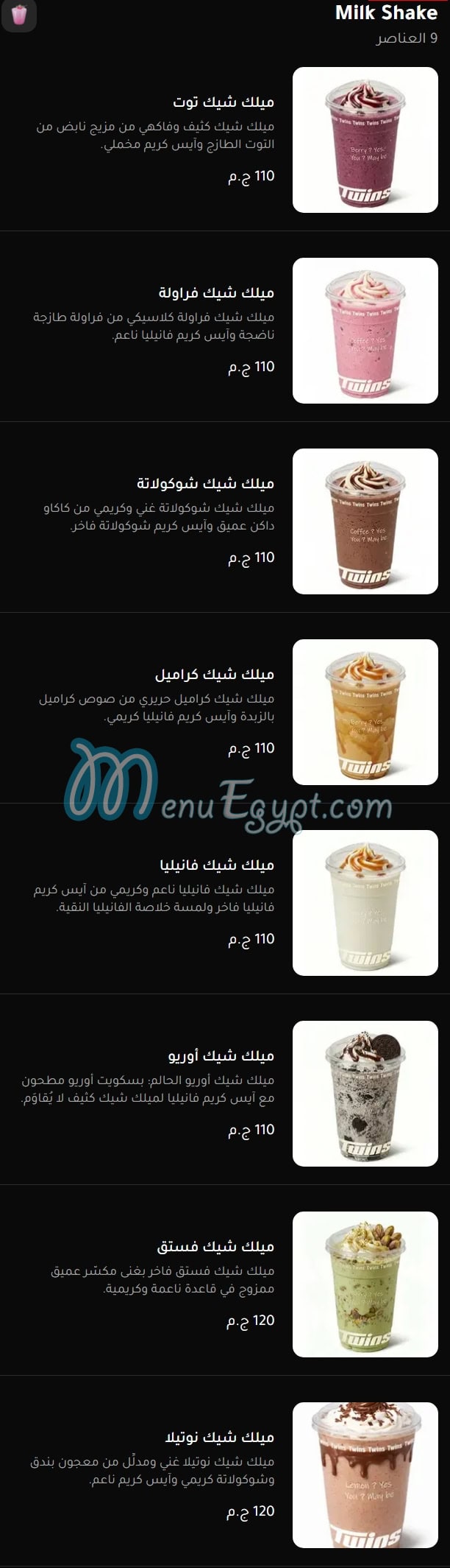 Twins Cafe menu Egypt 6