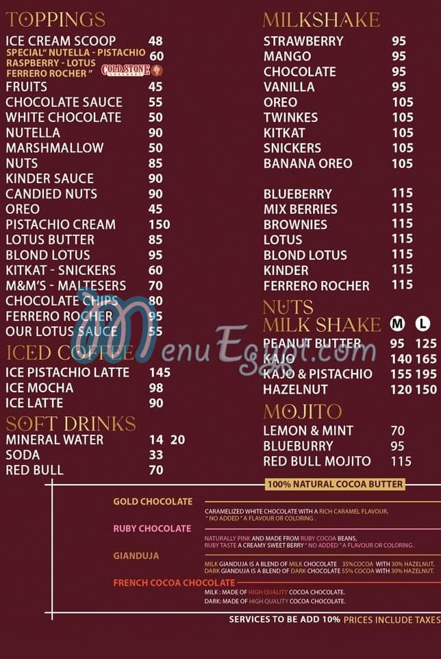 Waffle Tone menu Egypt 12