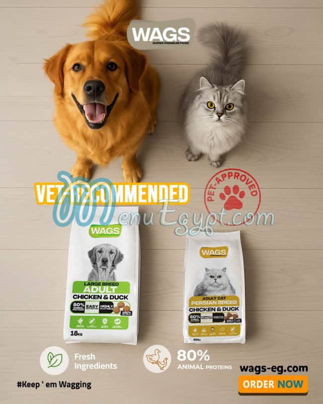 Wags Pet Food delivery menu