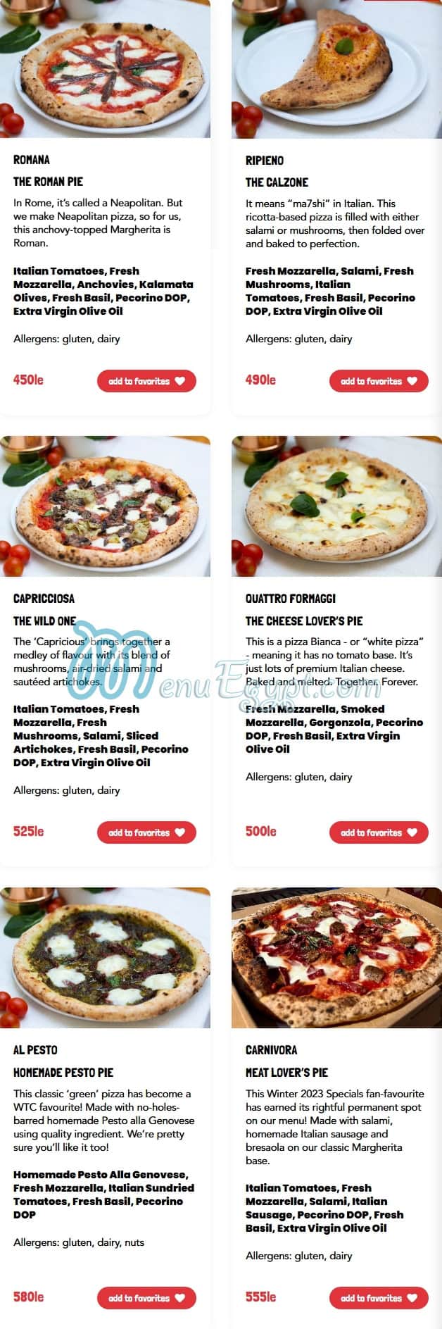 What the Crust menu Egypt