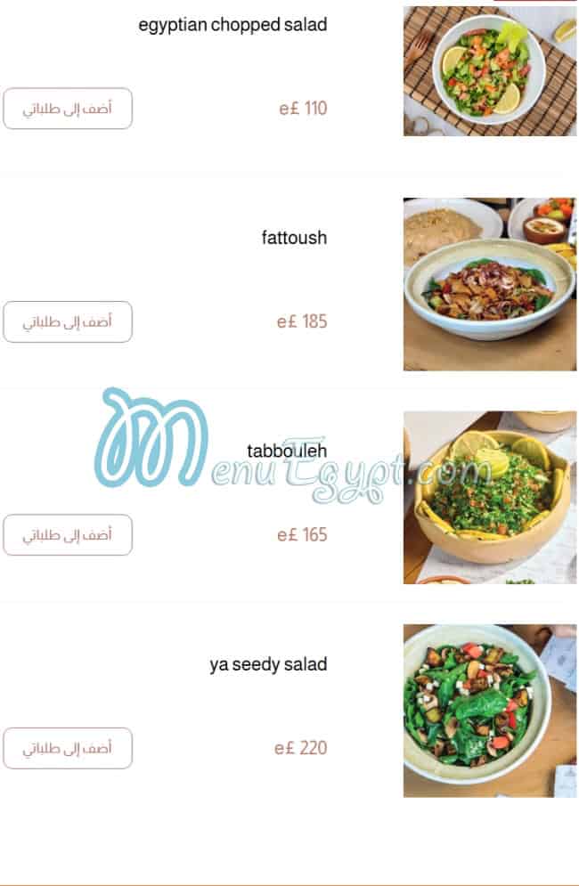 Ya Seedy menu Egypt 2