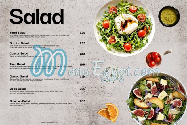 ياتا مصر منيو بالعربى