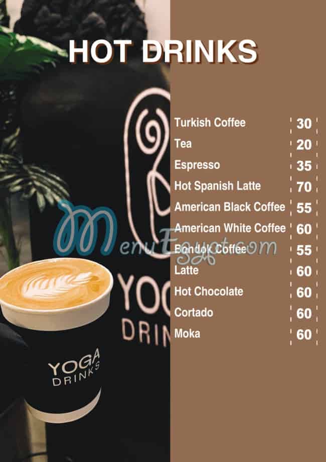 منيو يوجا درينك مصر