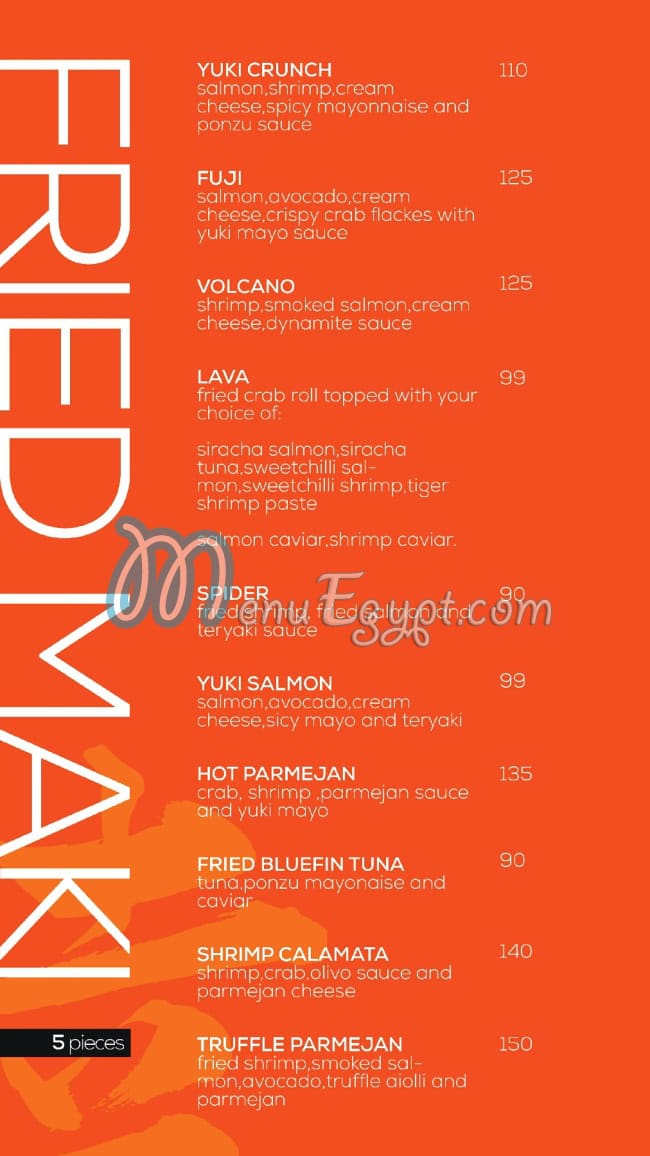 Yuki Sushi menu Egypt 1