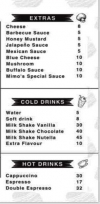 Mimos menu