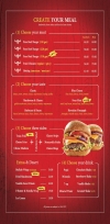 Texas Burgers menu