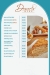 The Bakery Corner menu